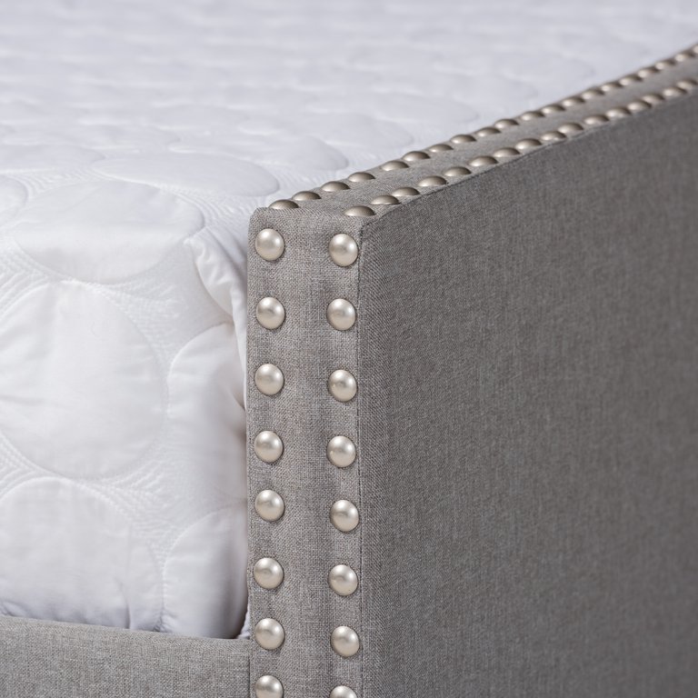 Baxton Studio Haylie Modern and Contemporary Light Gray Fabric