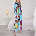 thumbnail image 4 of Junzan Donuts Print Womens Pajama Sets,Long Sleeve Button Down For Women Pjs 2 Piece, 4 of 9