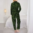 thumbnail image 5 of Kll Christmas Tree Branches Print Women'S Long Sleeve Pajamas With Pants Sleepwear Loungewear 2 Set-Medium, 5 of 9