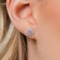 thumbnail image 3 of Gem Stone King 14K White Gold Pink Lab Grown Diamond and White Lab Grown Diamond Removable Earrings Jackets for Women | 0.96 Cttw | Gemstone April Birthstone | Round 4.5MM, 3 of 6