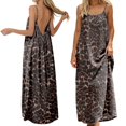 thumbnail image 7 of ZHOGXU Summer Dresses For Women Sleeveless Spaghetti Strap Leopard Print Backless Comfortable Loose Fit Dress For Casual Daily Wear,Brown,L, 7 of 7