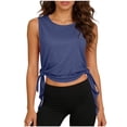 thumbnail image 2 of BiZtdJrK Débardeurs Tendance pour Femmes, Sans Manches, Col Rond, Légers, Amples, pour Gym, Sport, Marine, Taille Unique, 2 of 9