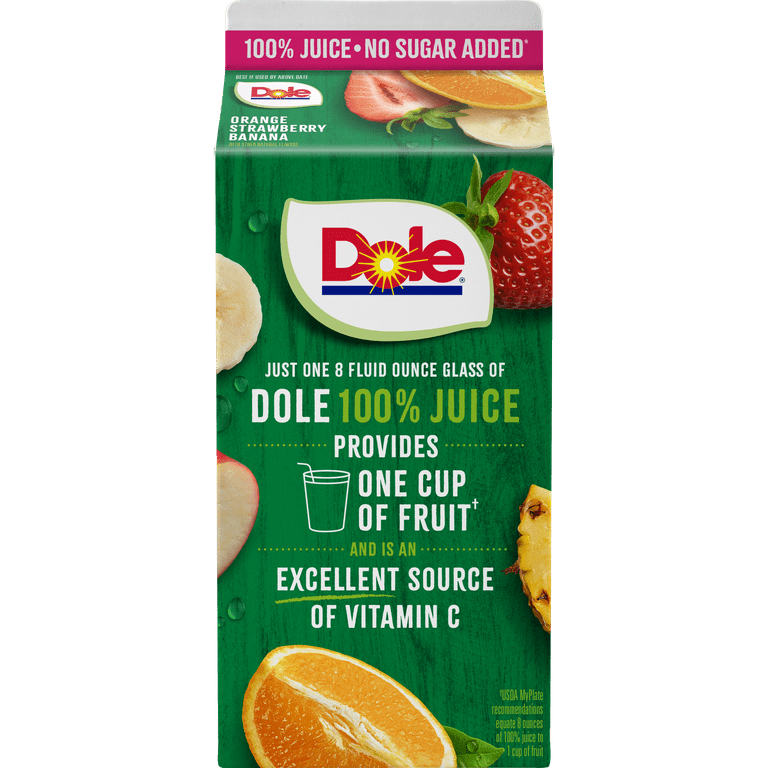 Dole Chilled Orange, Strawberry And Banana Juice, Smooth Textured