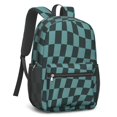 thumbnail image 2 of Blue and Black Wavy Checkered Pattern 17" School Backpacks for Teens,Waterproof Oxford Fabric,S-Shape Padded Straps for School,Travel,Hiking,Camping, 2 of 6