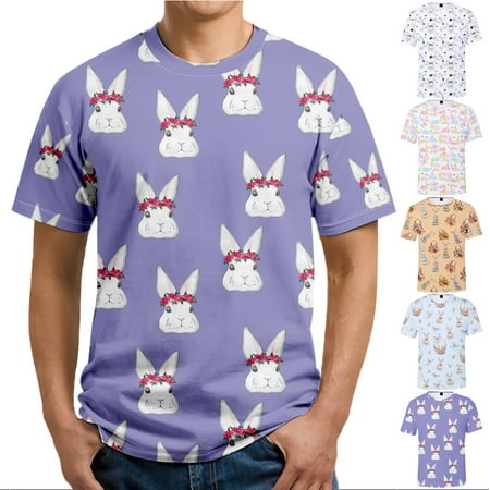 

Easter Mens Short Sleeve T-Shirt Cmofortable Tshirts For Men Boys