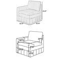 thumbnail image 5 of Luna 33 Inch Modular 1 Arm Corner Chair, Triple Plush Cushion Seat Brown- Saltoro Sherpi, 5 of 5