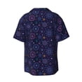 thumbnail image 6 of Lsque Stars And Gradient Colorful Snowflakes print Men's Cuban Collar Short Sleeve Shirt Summer Beachwear Casual Button Down Fashionable Vacation Leisure Shirt-Medium, 6 of 7