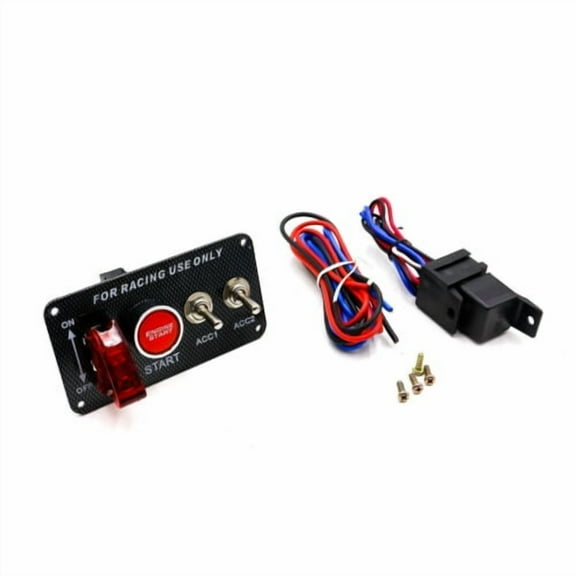 12V 30A 2 Gang Car Ignition Toggle Switch ON/OFF Engine Start Push Button Panel
