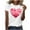 17 White, variant on Valentines Shirt for Women, Heart T Shirts Women, Short Sleeve Tops Trendy Women's Round Neck Print Casual Short Sleeved Tops Crew Neck Blouse Shirt