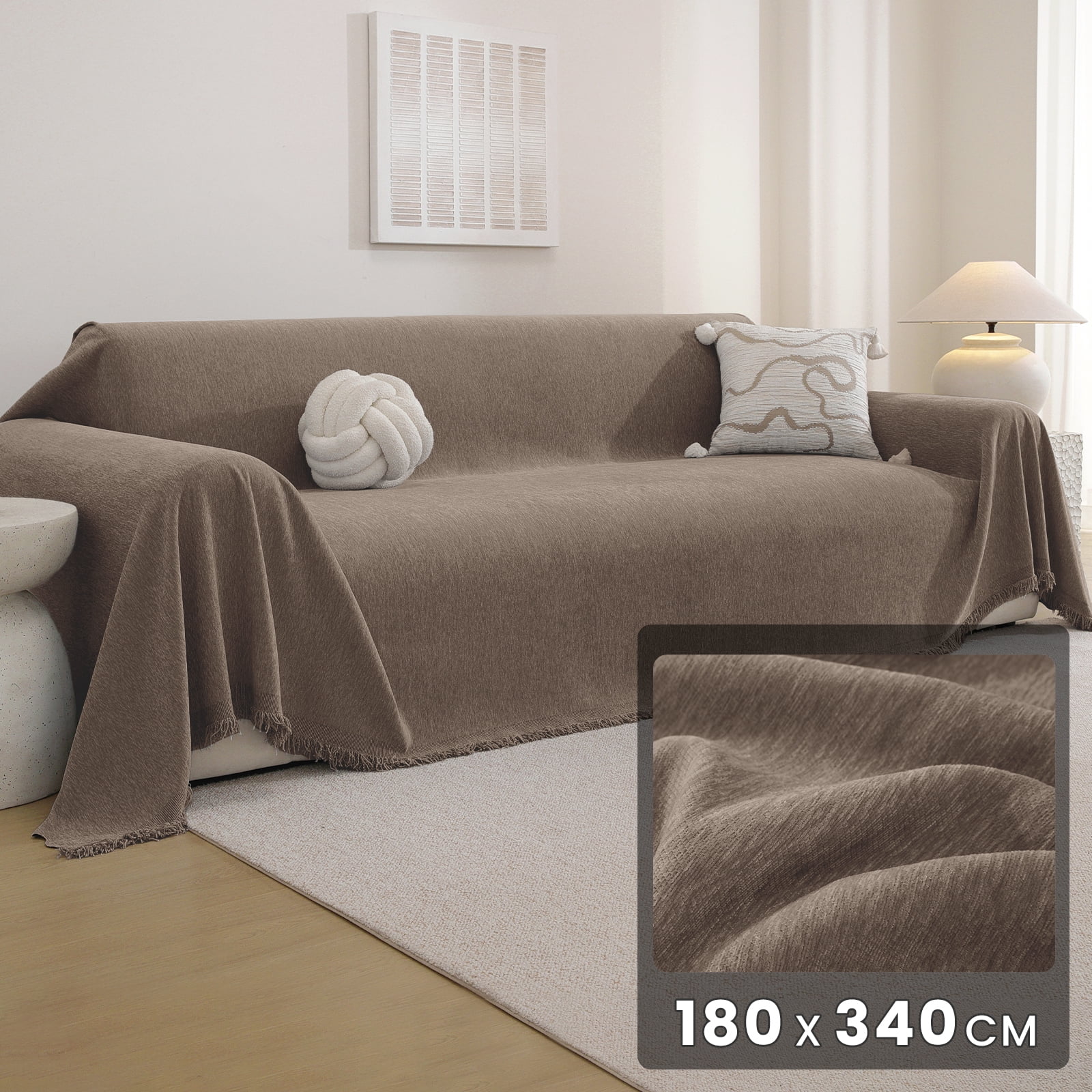JIATER Sofa Cover Slipcover Couch Cover Durable Furniture Protector for Pets Home Decor 71"x134" Coffee