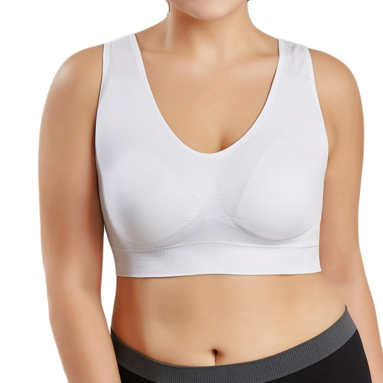 White Sports Bras for Women Womens Workout Tanks with Built in Bra