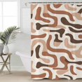 thumbnail image 6 of Shower Curtains Abstract Ombre Brown Stripes Bath Curtain Modern Art Waterproof Bathroom Shower Curtain Set with Hooks Decoration 72 x 72 Inches, 6 of 7