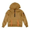 thumbnail image 6 of Cethrio Boys Sweatshirts, Half Zip Casual Drawstring Pullover Hoodies for Boys Brown Size 13-14 T, 6 of 6