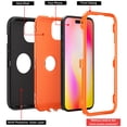 thumbnail image 5 of NIFFPD iPhone 14 Plus Case, Heavy Duty Hard Shockproof Protective Phone Case for iPhone 14 Plus 6.7" Black+Orange, 5 of 7