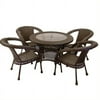 Oakland Living Elite 5 Piece Wicker Patio Dining Set in Coffee