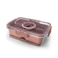 thumbnail image 3 of Cook with Color 4-Compartment Snack Box with Removable Ice Pack, Locking Lid and Handle, Dishwasher Safe, Pink, 3 of 11