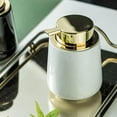 thumbnail image 3 of Modern Foam Soap Dispenser for Bathroom, Chic Ceramic Bottle, Gold Soap Dispenser Pump (Yellow), 3 of 9