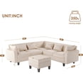 thumbnail image 2 of LuxyHoom 106.5"Merax Modern Sectional Sofa with Movable Storage Ottoman,Convertible 6-Seat L-Shape Corner Sectional Sofa Couch,U Shaped Sectional Sofa for Living Room,Apartment,Beige, 2 of 7