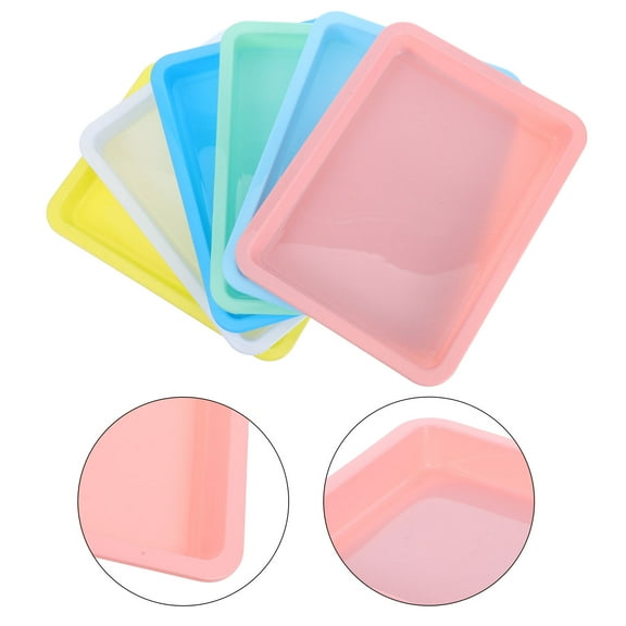 OUNONA 6pcs Stackable Plastic Art Trays Colorful Craft Organizer for Painting, Projects, Beads, and Kids' Blocks Activities