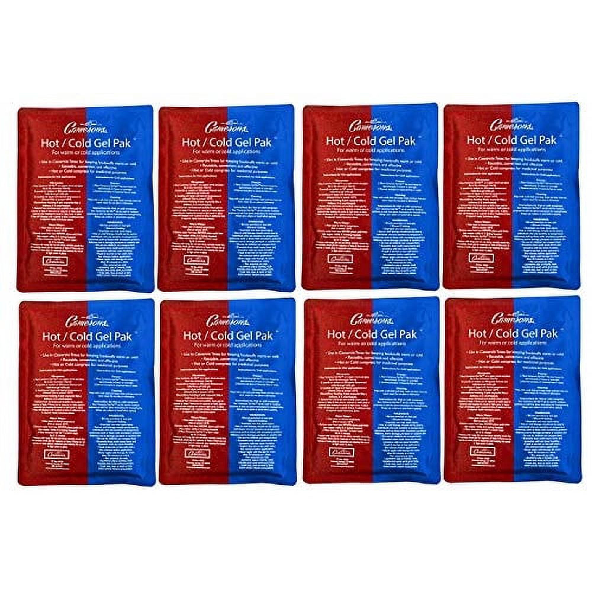 Hot or Cold Gel Pack Set of 8- XL Size (8 x 11) Reusable Ice Pak for Icing and Heating Injuries, Therapy, and Keeping Food Warm or Cold- Microwave and Freezer Safe
