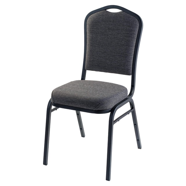 NPS 9300 Series 37" Modern Metal Stack Chair in Natural Gray Stone/Black Sandtex