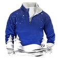 thumbnail image 1 of Sudadera sin capucha para hombre, informal, a la moda, con cuello alto, estampado, cremallera, jersey de manga larga, blusa de poliéster para hombre, 1 of 3