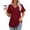 Wine, variant on Tqcoqu Women's T Shirts V Neck Short Sleeve Casual Tops Loose Fit Basic Tees with Curved Hem,Navy,Women's S-XXL