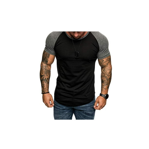 Mens Gym Summer Slim Fit Casual Polo Muscle Tee Tops T-shirt -