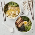 thumbnail image 3 of Infuse 8 Piece Ceramic Ramen Bowl Set with Chopsticks and Spoons, White, 3 of 6