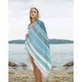 thumbnail image 2 of Teal Nordic Style Stripes Beach Towels Oversized Super Absorbent, Turquoise Texture Lightweight Bath Towel Quick Dry Sets For Bathroom/Pool/Rv Camping/Beach Play/Gym Room/Picnic 35"x70", 2 of 8