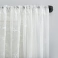 thumbnail image 3 of No. 918 Delia Embroidered Floral Sheer Rod Pocket Curtain Valance, 50"x17", Ivory, 3 of 5