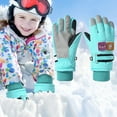 thumbnail image 2 of Rhuody Boys Girls Gloves Children'S 2024 Winter Thick Velvet Cycling Skiing Cold Gloves Cycling Cold Warmth Gloves Durable Simple Style Daily Wear Light Blue S, 2 of 3