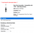 thumbnail image 2 of Rear Strut Assembly - Compatible with 1999 - 2005 Mazda Miata 2000 2001 2002 2003 2004, 2 of 2