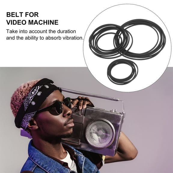 SEWCHICS 60Pcs Rubber Cassette Recorder Belts 8.5x0.1in Replacement for Audio Tape Player Maintenance and Repair