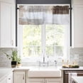 thumbnail image 3 of Brown Grey Kitchen Curtains and Valances Set, Graffiti Art Abstract Color Block Oil Paint Modern Rod Pocket Window Valance Window Curtain Panels for Living Room Bedroom Laundry, 27.5x24in, 3 Pieces, 3 of 7