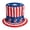 B, variant on 4th Of July Uncle Sam Hat Patriotic Top Hat Red White Blue Party Decor For Adult