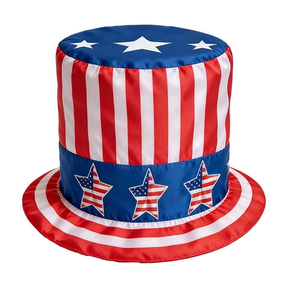 Tepsmf 4th of July Hat America Flag Top Hat Patriotic Party Hat Accessory Red White Blue for Adult Holiday Decor