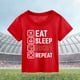 thumbnail image 2 of Gibobby Blusa Casual Para Niñas Camiseta de manga corta con estampado de de fútbol para niños, regalo deportivo para fanáticos del fútbol americano, ropa para amantes del Rugby （Rojo， 2-3 Años), 2 of 3