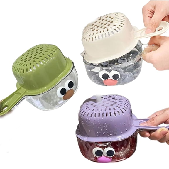 3-Pack Kitchen Dual-Layer Draining Basket with Handle, Premium Thickened Fruit Washing Bowl with Strainer, Mini Colander for Berries