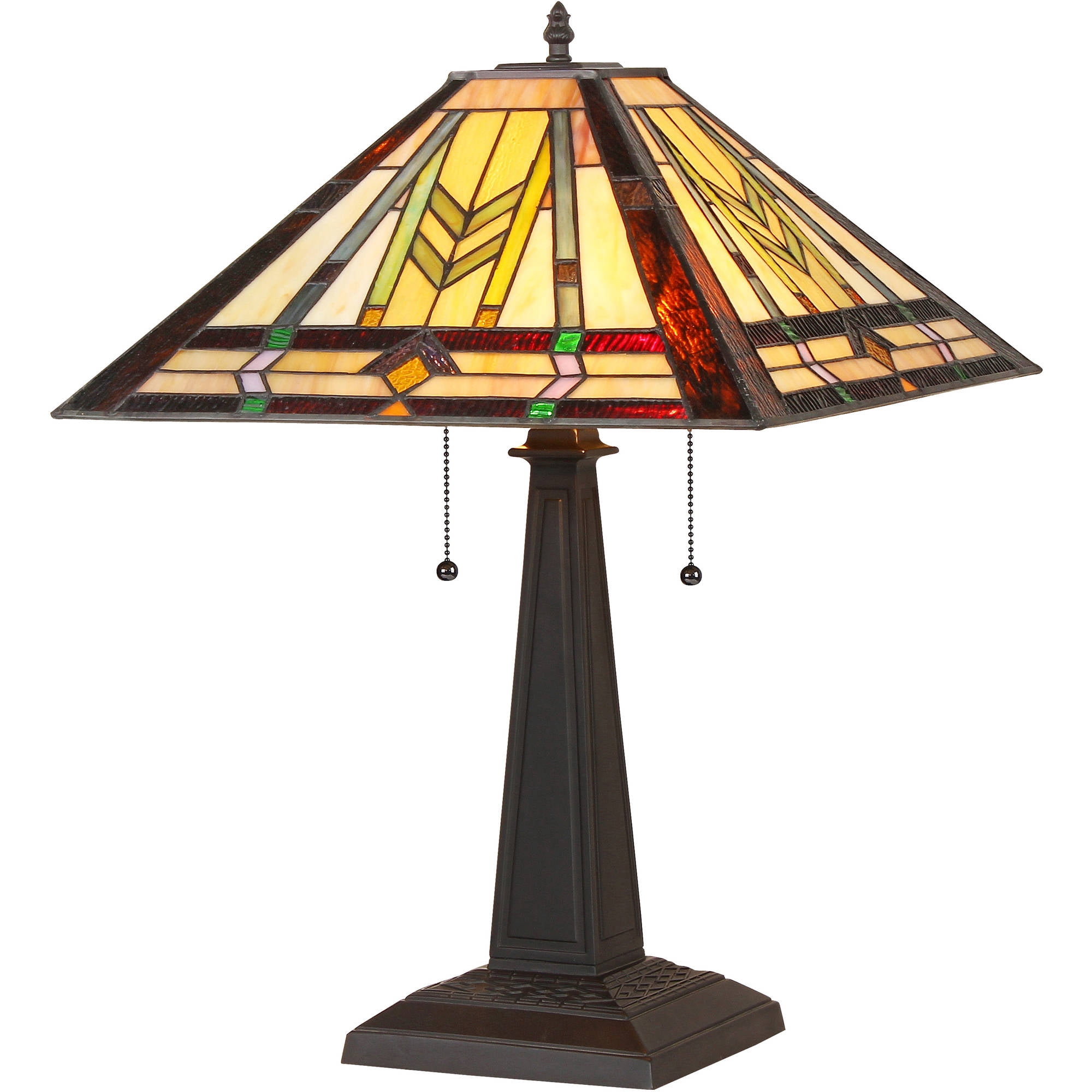 Chloe Lighting Nathan TiffanyStyle 2Light Mission Table Lamp with 16