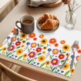 thumbnail image 3 of Spring Sunflower Placemats Set of 6, Colorful Flower Non-Slip Place Mats Washable Table Mats for Kitchen Dining Table Decorations Indoor/Outdoor, 3 of 9
