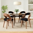 thumbnail image 4 of STARY Set of 4 Wood Dining Chairs with Curved Backrest for Kitchen Dining Room, Black, 4 of 8