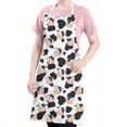 thumbnail image 5 of White Cow Black Shape Pattern Apron-Garden Aprons for Women with Pockets-Cotton Linen Waterproof Kitchen Cooking Gardening Aprons Adjustable for Kitchen,Cooking,BBQ and Salon 33x27 Inch, 5 of 7