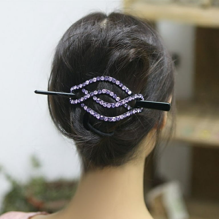 rygai Ladies Hairpin Rhinestones Shiny Dress Up Jewelry Vintage