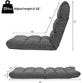 thumbnail image 2 of CRXX Floor Sofa Chair Video Gaming Chair with 14 Adjustable Position, Padded Back Support Floor Cushioned Seat, Folding Lazy Chair for Meditation, Reading, Watching, Living Room Recliner(Grey), 2 of 10