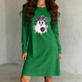 thumbnail image 6 of Taqqpue Womens Halloween Cotton Nightgown Long Sleeves Round Neck Sleepshirt Print Nightshirt Casual Plus Size Knee Length Sleep Dress Pullover Halloween Pumpkin Printed Sleep Shirt for Women, 6 of 6