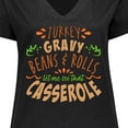 thumbnail image 4 of Inktastic Turkey, Gravy, Beans, Rolls, Casserole Women's Plus Size V-Neck T-Shirt, 4 of 5