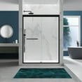 thumbnail image 2 of 56-60" x 72" Double Sliding Shower Door, 1/4" (6mm) Tempered Glass with Aluminum Frame, Stainless Steel Handles, Matte Black Finish, 2 of 8
