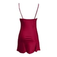 thumbnail image 7 of Ujnder Women's Nightgown with Built in Bra Sleeveless Sleepshirt Comfortable Strap Dress Summer Wear Wine XL, 7 of 7