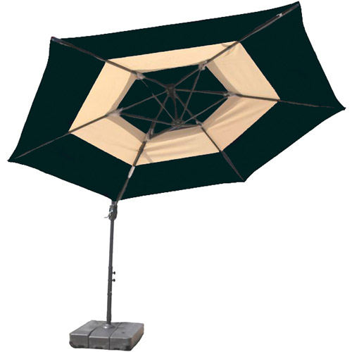 At Leisure 10' Round Offset 2-Tone Umbrella with Base by Generic